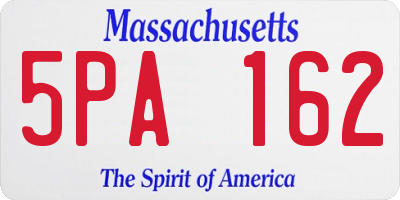 MA license plate 5PA162
