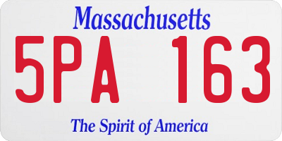 MA license plate 5PA163