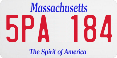 MA license plate 5PA184