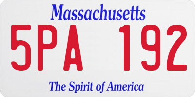 MA license plate 5PA192