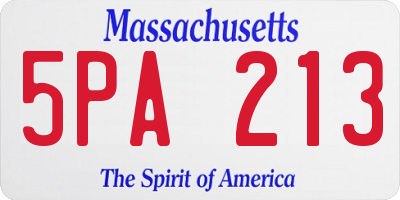 MA license plate 5PA213