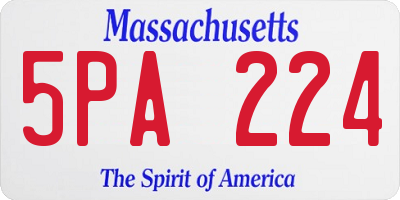 MA license plate 5PA224
