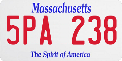 MA license plate 5PA238
