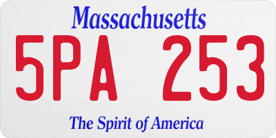 MA license plate 5PA253