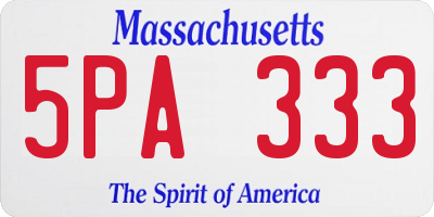 MA license plate 5PA333