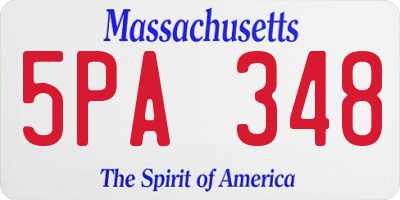 MA license plate 5PA348