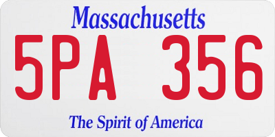 MA license plate 5PA356