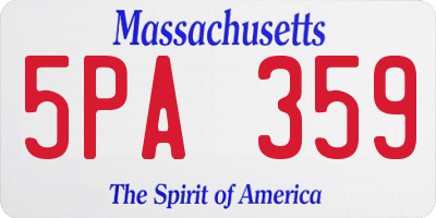 MA license plate 5PA359