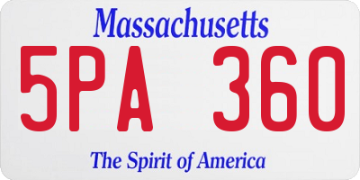 MA license plate 5PA360