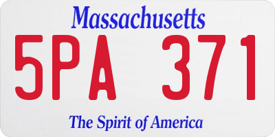 MA license plate 5PA371