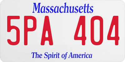 MA license plate 5PA404