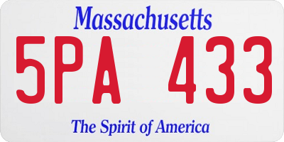 MA license plate 5PA433