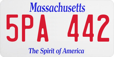 MA license plate 5PA442