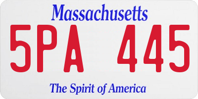 MA license plate 5PA445
