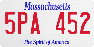 MA license plate 5PA452
