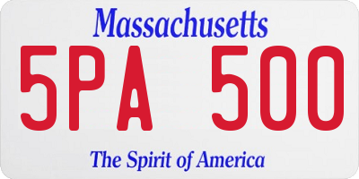 MA license plate 5PA500