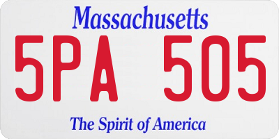 MA license plate 5PA505