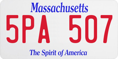 MA license plate 5PA507