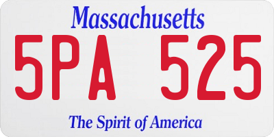MA license plate 5PA525