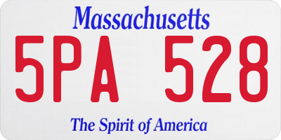 MA license plate 5PA528