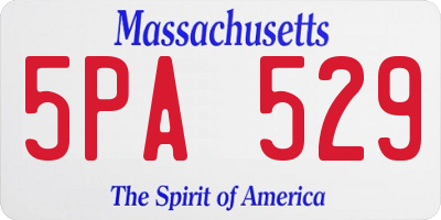 MA license plate 5PA529