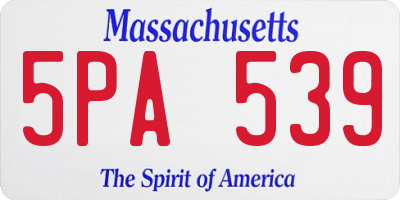 MA license plate 5PA539