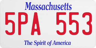 MA license plate 5PA553