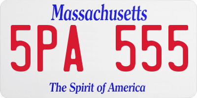 MA license plate 5PA555