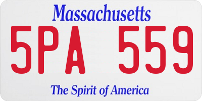 MA license plate 5PA559