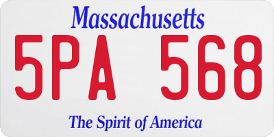 MA license plate 5PA568