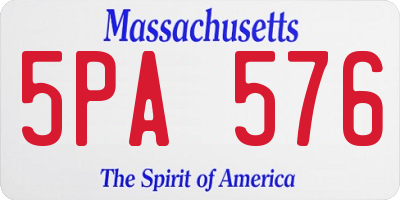 MA license plate 5PA576