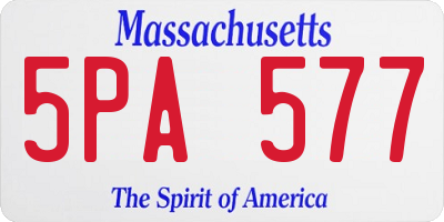 MA license plate 5PA577
