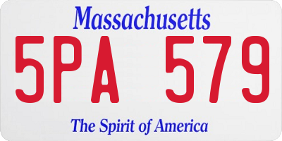 MA license plate 5PA579