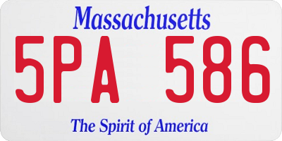 MA license plate 5PA586