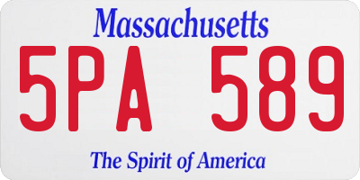 MA license plate 5PA589