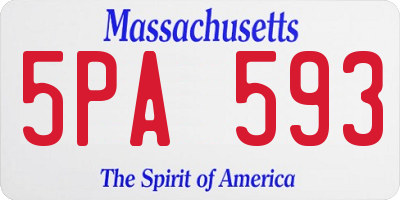 MA license plate 5PA593