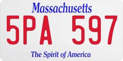 MA license plate 5PA597