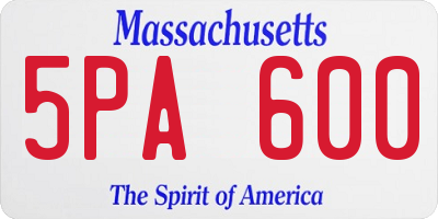 MA license plate 5PA600