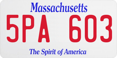 MA license plate 5PA603