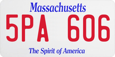 MA license plate 5PA606