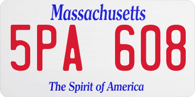 MA license plate 5PA608