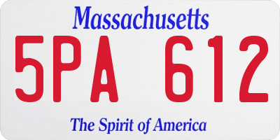 MA license plate 5PA612
