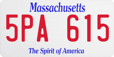 MA license plate 5PA615
