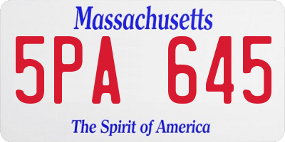 MA license plate 5PA645