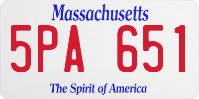 MA license plate 5PA651