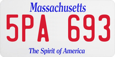 MA license plate 5PA693