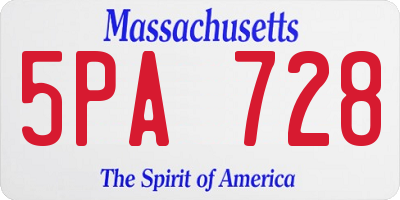 MA license plate 5PA728