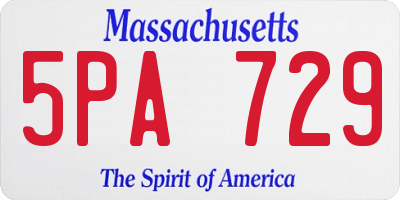 MA license plate 5PA729