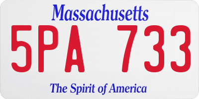 MA license plate 5PA733