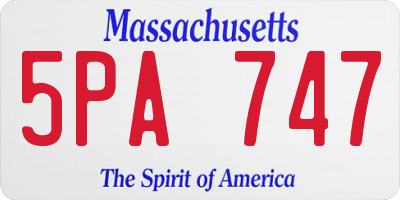 MA license plate 5PA747